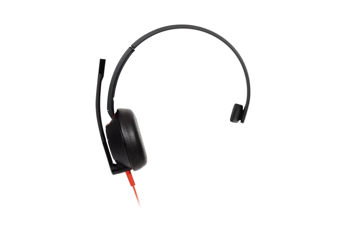 Poly Blackwire 5210 - Blackwire 5200 series - micro-casque - sur-oreille - filaire - jack 3,5mm, USB-C - noir - Certifié pour Microsoft Teams, Certifié pour Skype for Business, certifié Cisco Jabber, Certifié Avaya, Works With Chromebook Certified, certifié Zoom, certifié UC - Replaces Poly SKU 207587-03